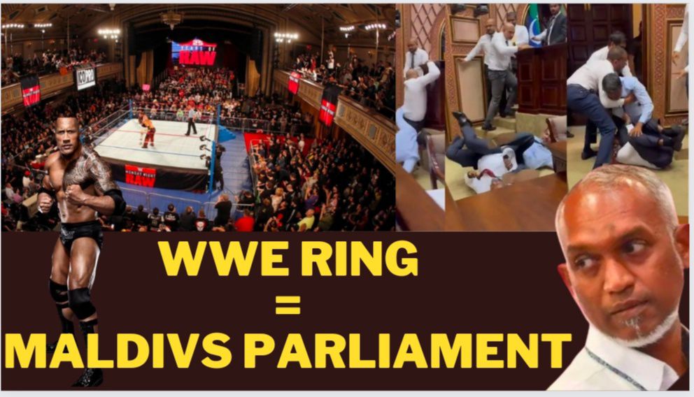Maldivian ministers fighting in parliament